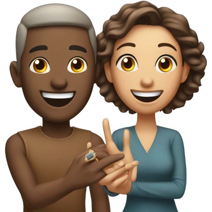 Newly engaged couple emoji