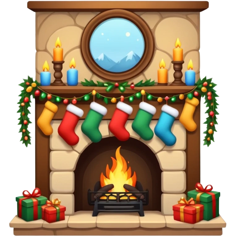 Cute Festive Fireplace emoji