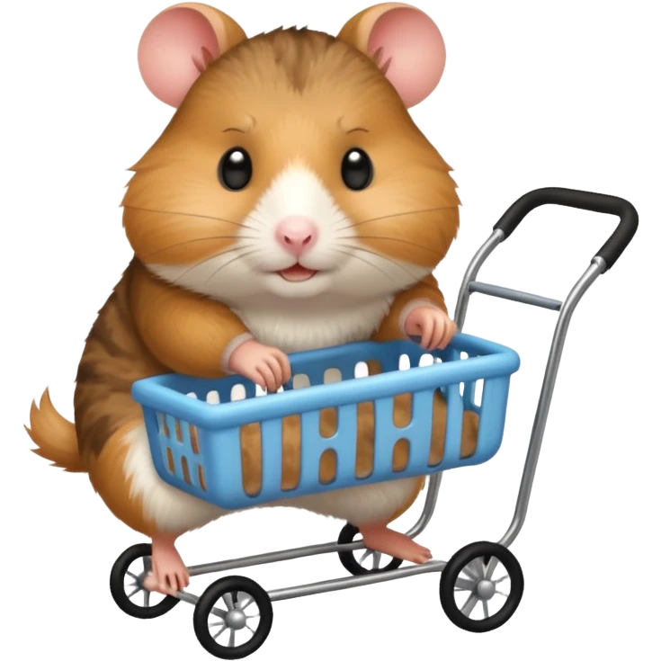 Mommy hamster pushing a baby troller  emoji
