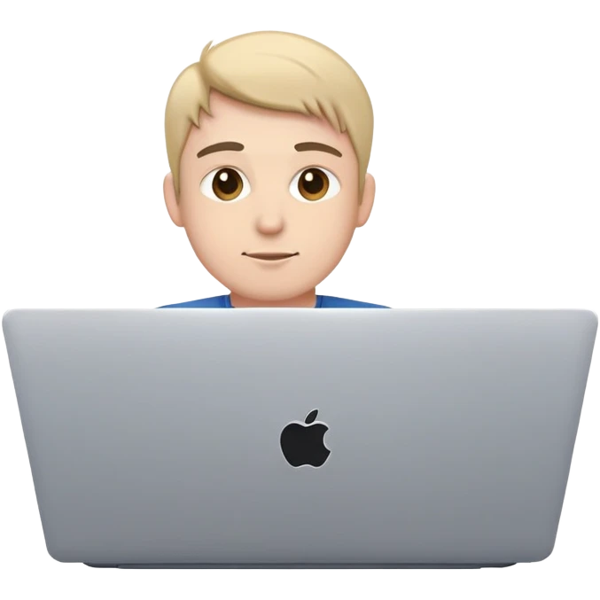 A Tech guy sitting behind laptop emoji