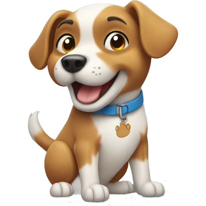 Dog shaking paw emoji