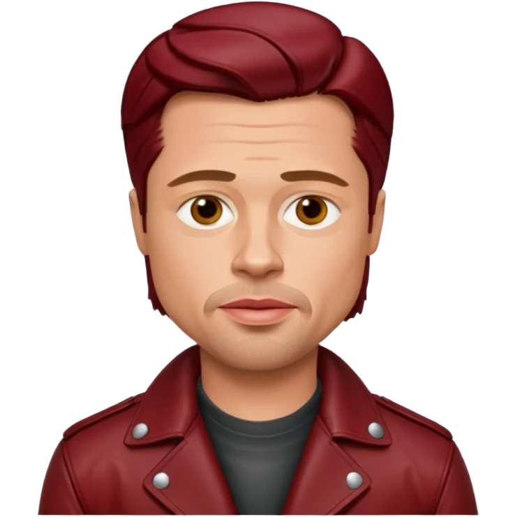 Brad Pitt, wearing dark red leather jacket emoji