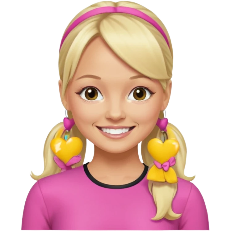 Emma Bunton with blonde ponytail hair and pink outfit emoji