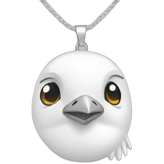 white bird necklace emoji