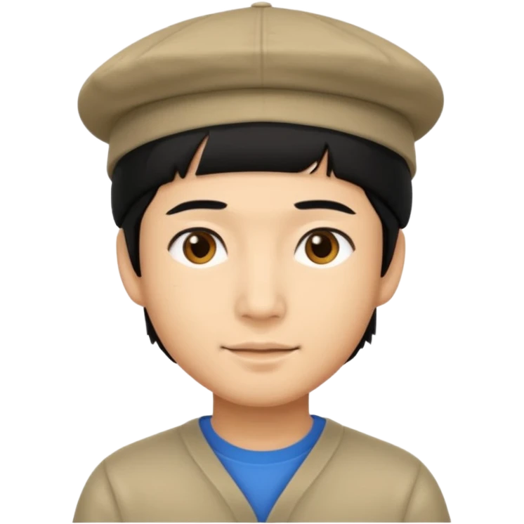 asian man with asian cap emoji