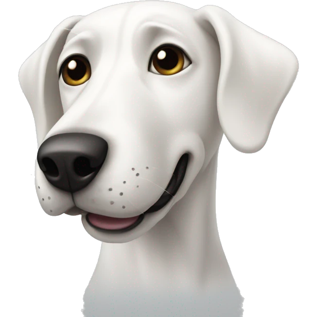 White dog with black ear  emoji