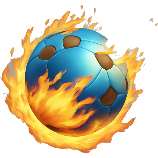 ball on fire flying through the air emoji