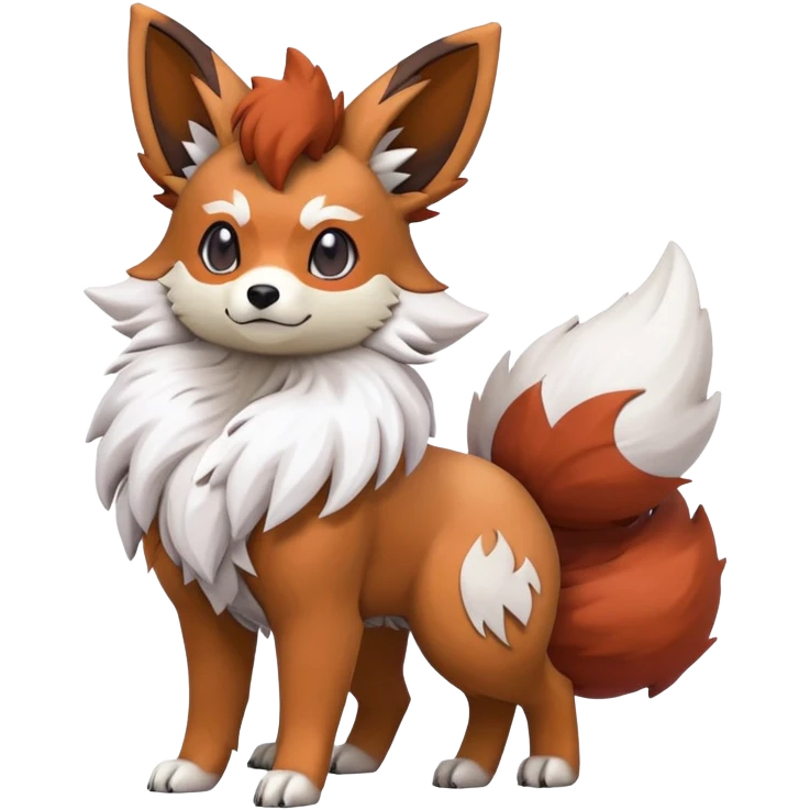 Lycanroc-Eevee-Vulpix-Fakémon-hybrid-creature (full body)  emoji
