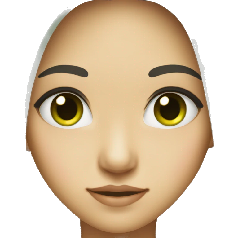 Asian girl with green eyes emoji