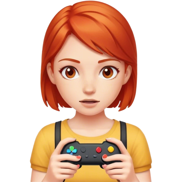 gaming red head girl emoji