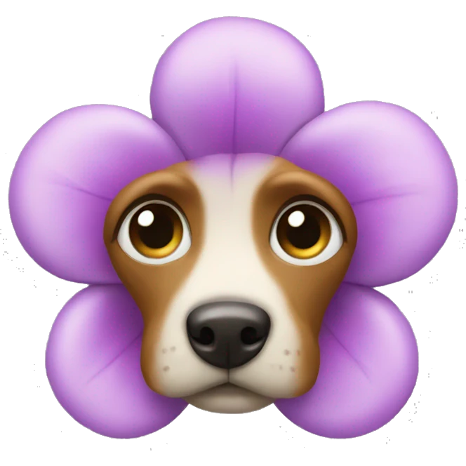 Flower with puppy dog eyes emoji