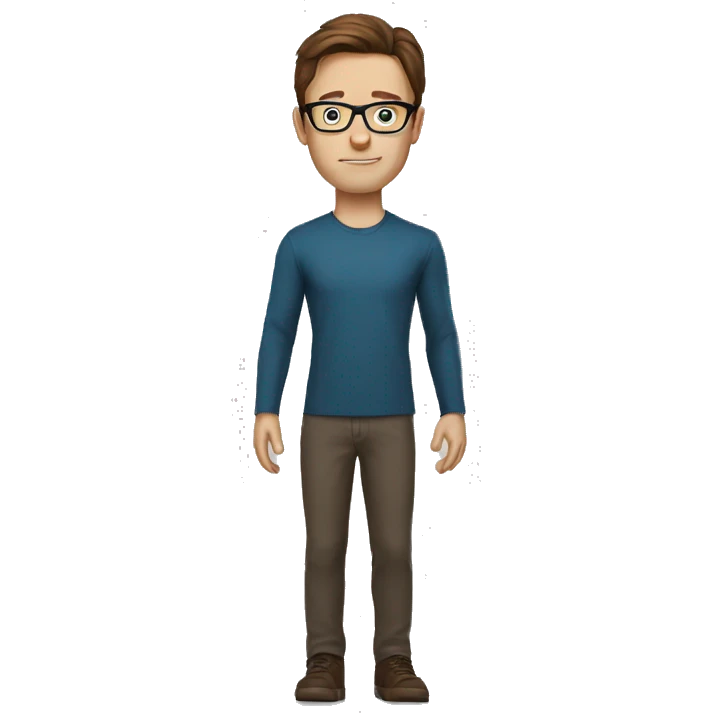 white nerd guy with brown hair inside ironman suit emoji
