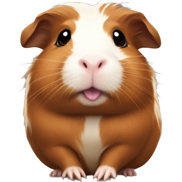 brown guinea pig with a white little spot on its headin girls lap emoji