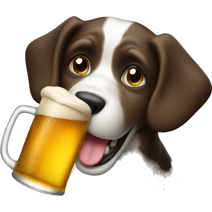 Dog drinking beer emoji