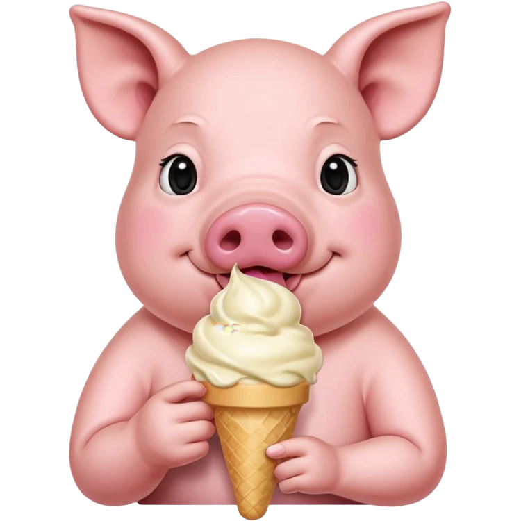 pig with ice cream emoji