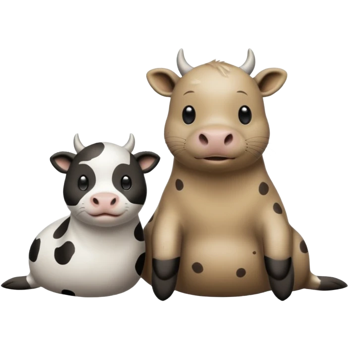 seal & cow at the beach  emoji