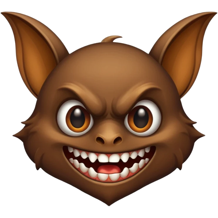 a bat with long teeth emoji