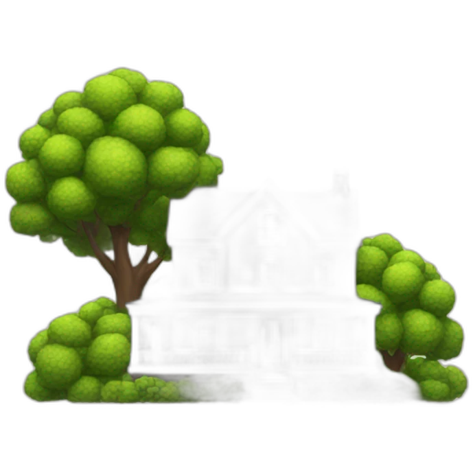 house and trees emoji