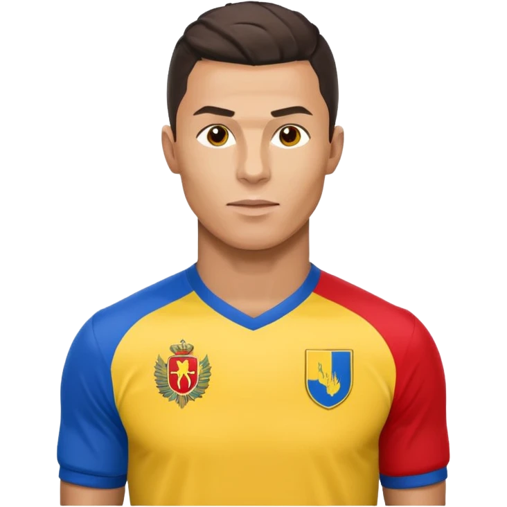 Cristiano ronaldo in Romanian jersey emoji