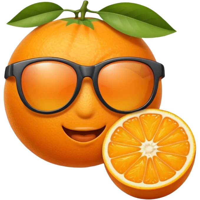 orange fruit in sunglasses emoji