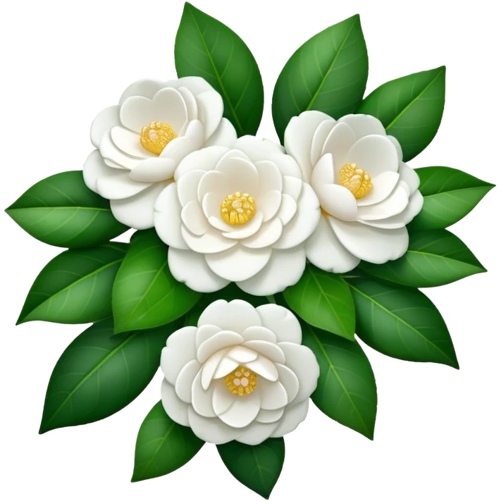 A bouquet of pure white camellias emoji