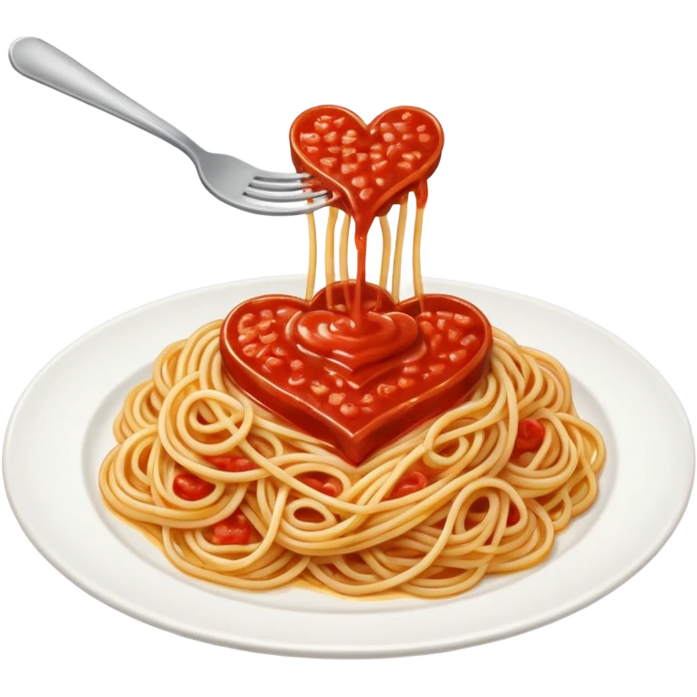 Spaghetti shaped like hearts emoji