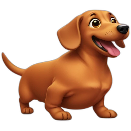 Fat dachshund dancing emoji
