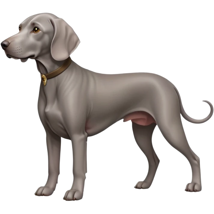 cinematic-noble-weimaraner-full body-emoji on all fours,-poised-and-regal,-with-a-strong,-athletic-build-and-a-lustrous,-well-groomed-grey fur,-deep-set-soulful-brown-eyes,-simplified-yet-sharp-and-sophisticated-features,-highly-detailed, emoji