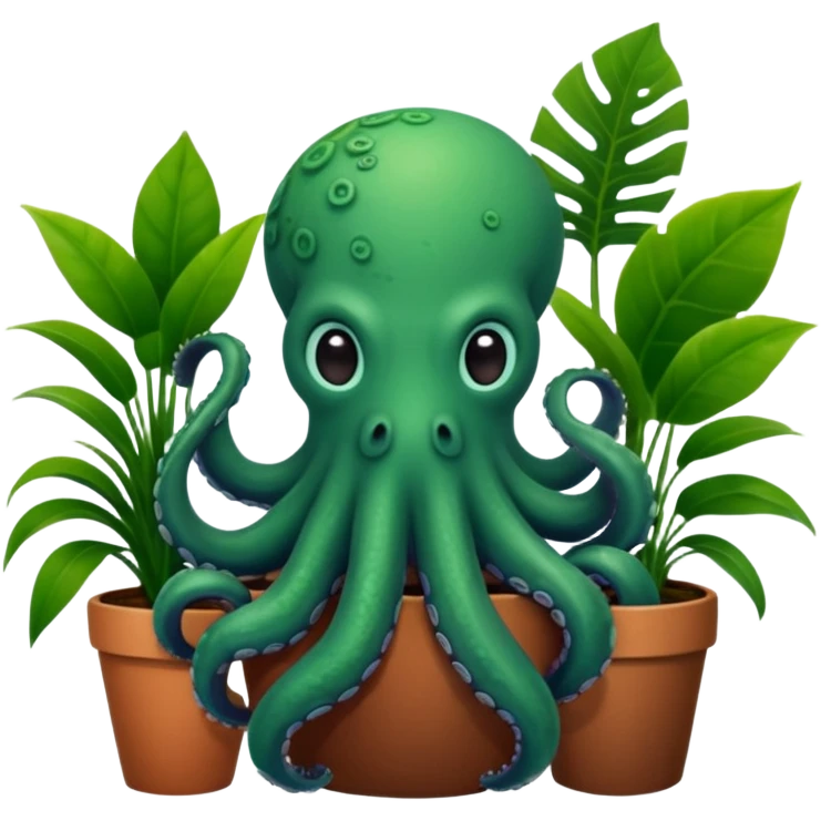 Octopus with house plants emoji