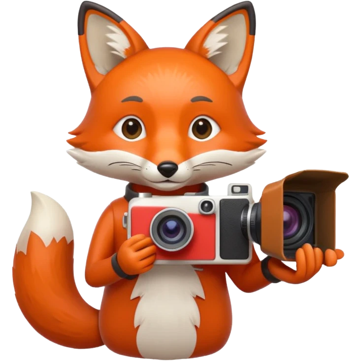 red fox white camera emoji