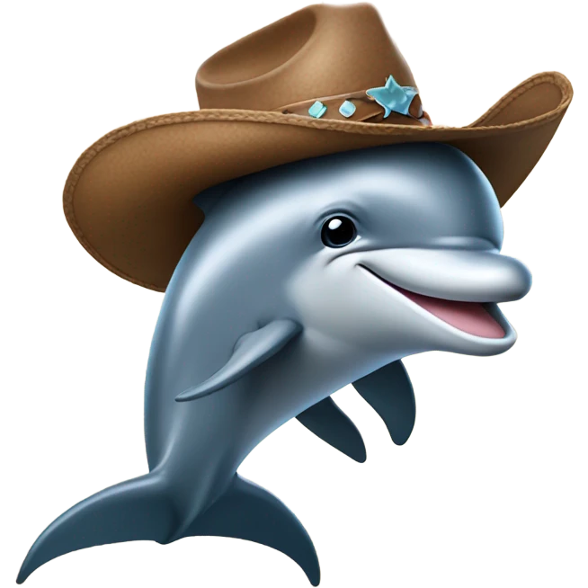 Dolphin with a cowboy hat emoji