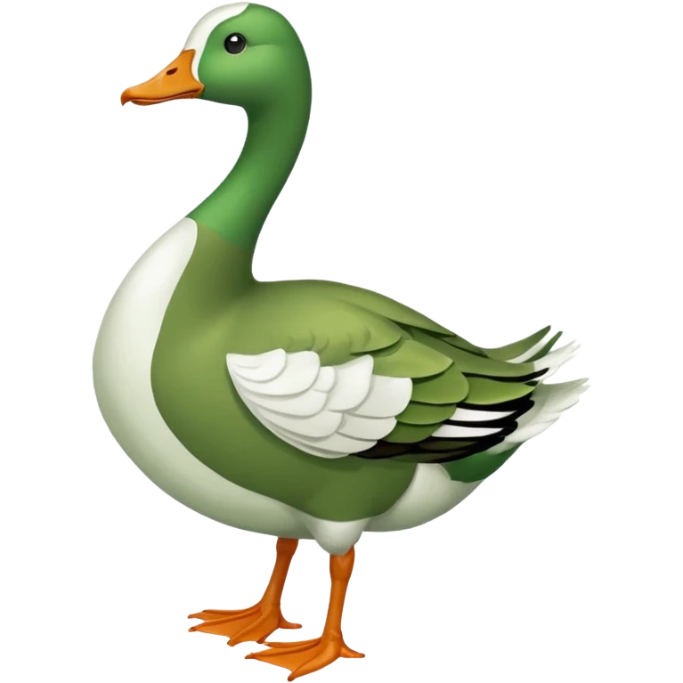 Make an emoji for a goose that's green (dominant colour #39C700). Use the existing goose emoji for inspiration. Show the whole body. Make the goose look like it's going somewhere

It has to be a goose that was dyed green, don't make it look like a duck please. emoji