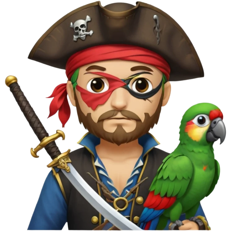 pirate and parrot emoji