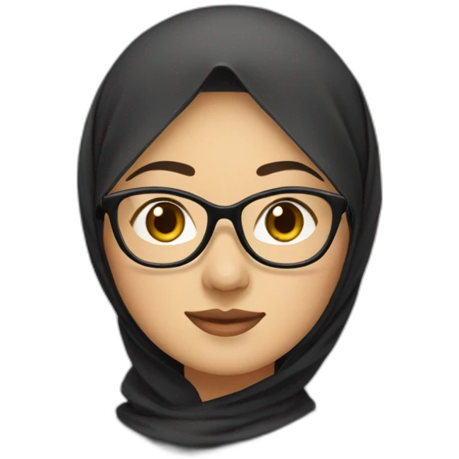 asian-woman-wearing-brown-hijab-and-black-shirt-and-rounded-glasses emoji