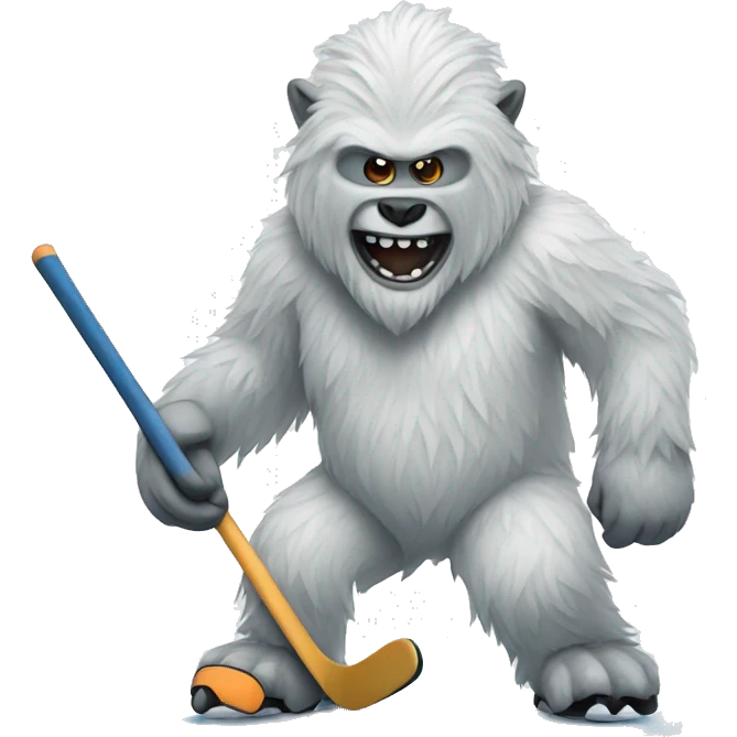 yeti playing hockey emoji