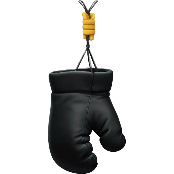 Black box gloves hanging down emoji