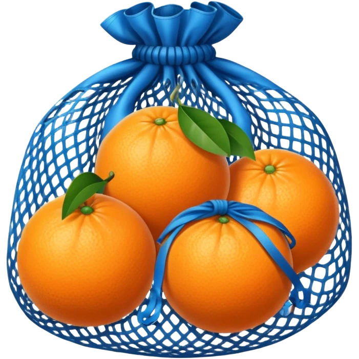 oranges in blue mesh bag emoji