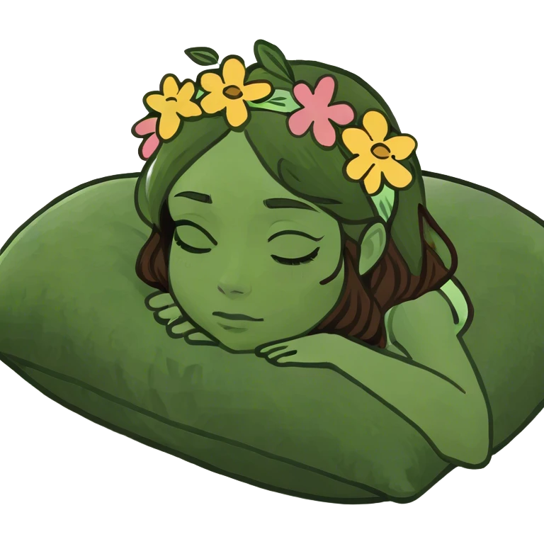 girl with brown hair on pillow emoji