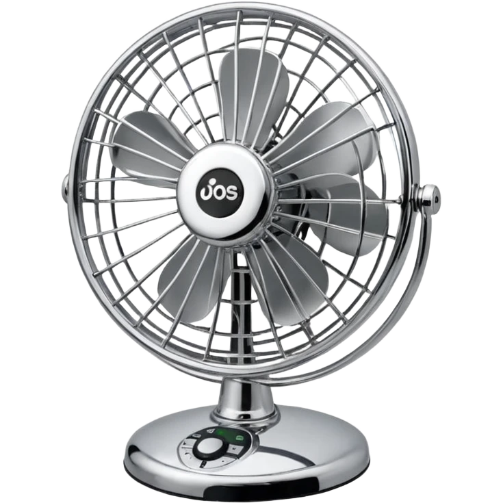 Desk Fan – classic round fan with metal cage and adjustable tilt. emoji