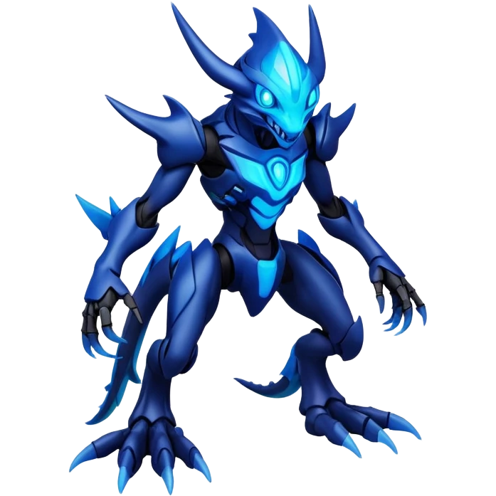 futuristic dark shadowy evil neon-glowing Fakémon-Digimon-hybrid-creature (full body) emoji