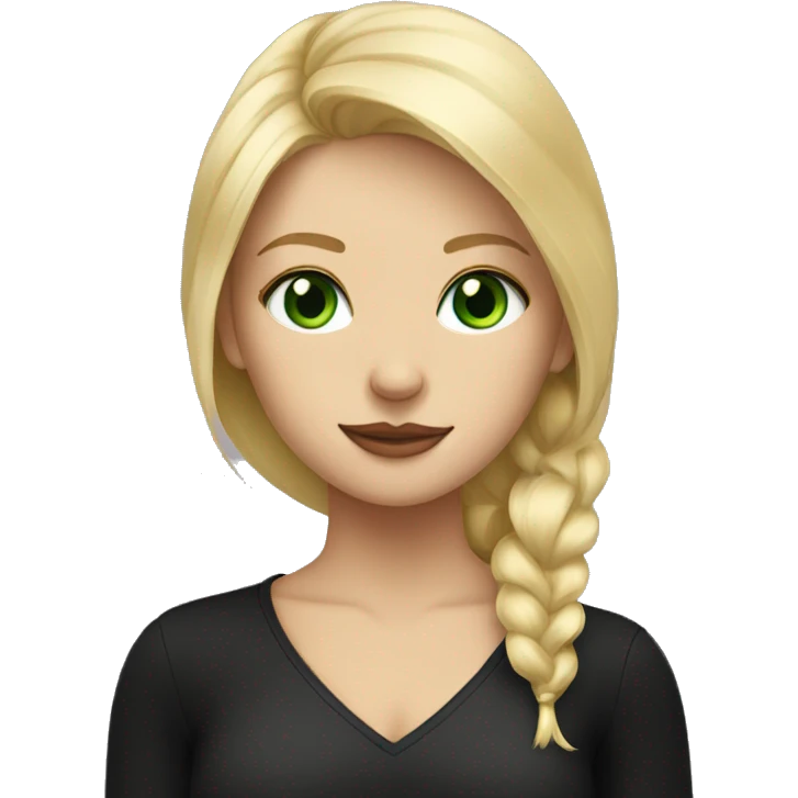 Blonde hair girl with black cat with green eyes emoji