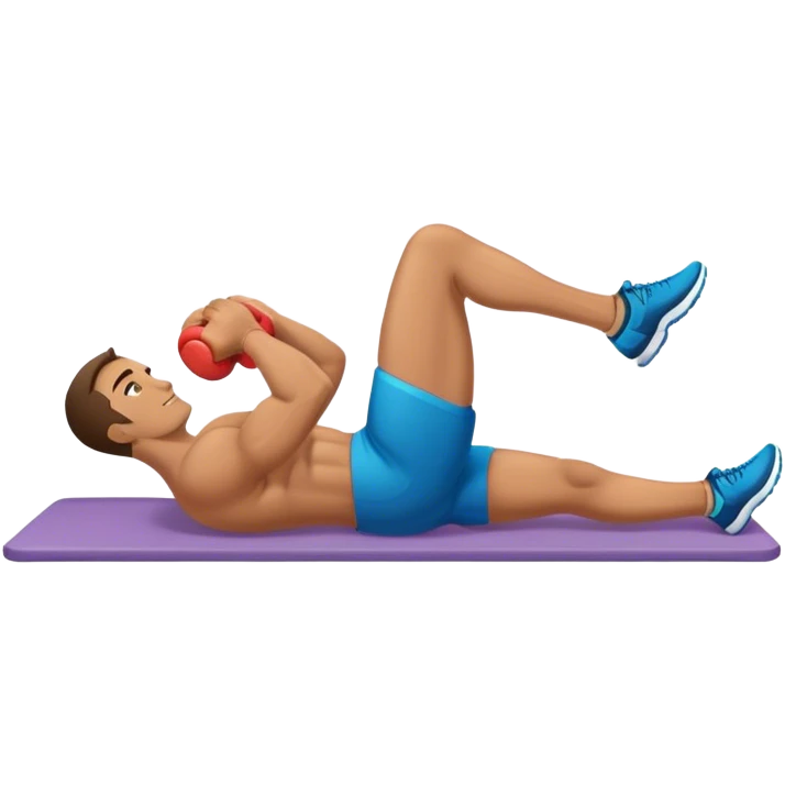 lying down man weighted glute bridges emoji