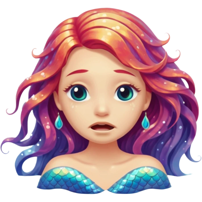 Crying mermaid emoji