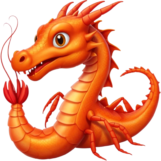 a dragon and a shrimp are friends emoji