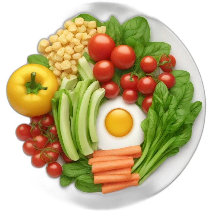 plate with healthy food on it emoji