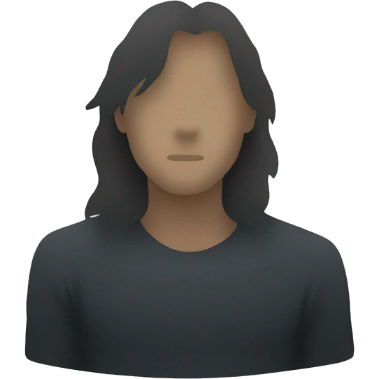 silhouette of a man sitting with long hair looking at us emoji