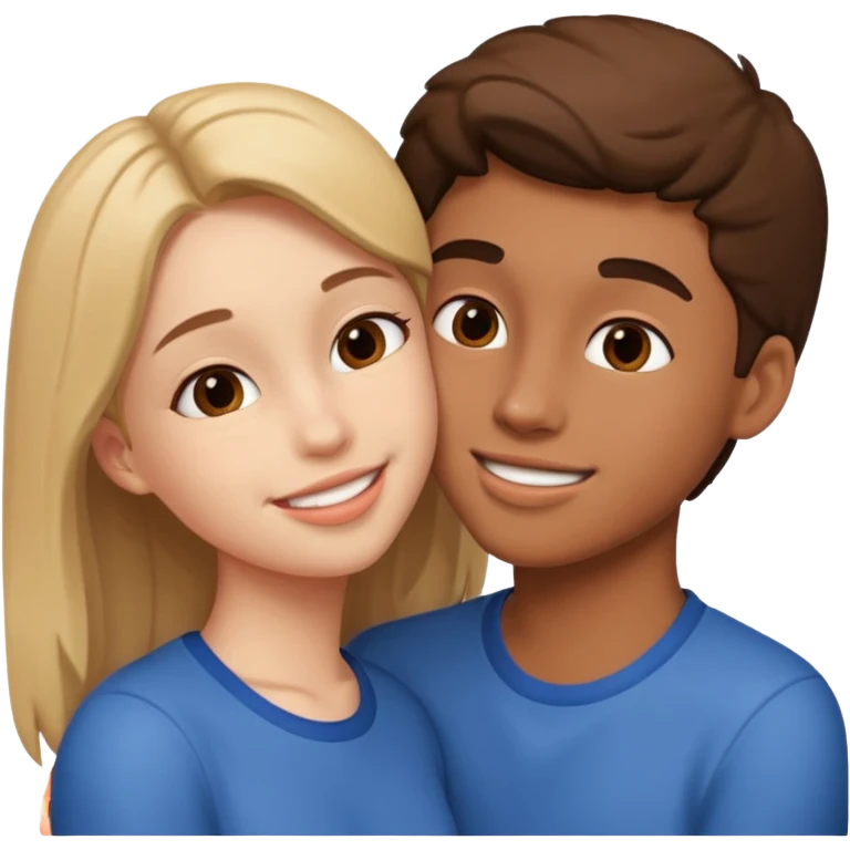 Deux adolescents amoureux qui s'embrassent emoji