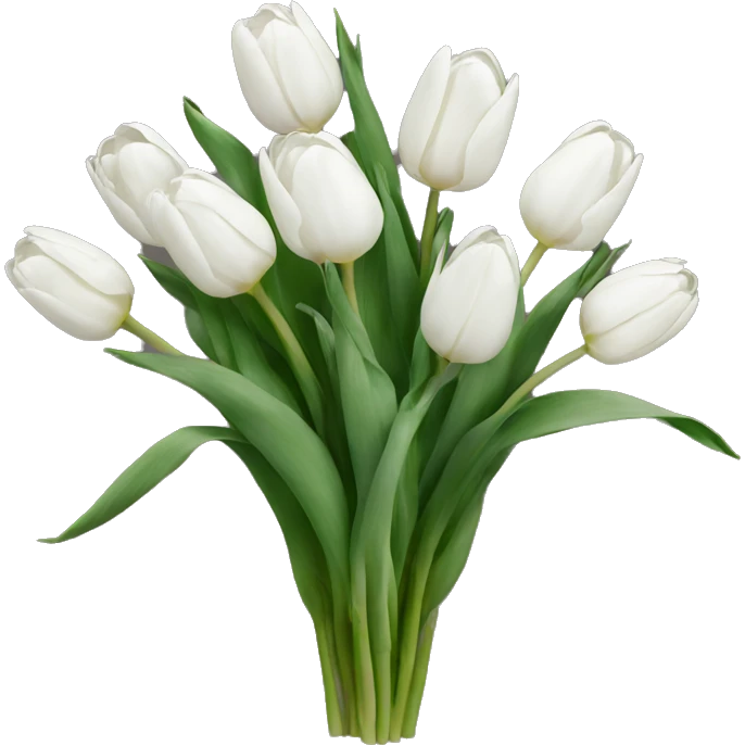 Bunch of white tulips  emoji