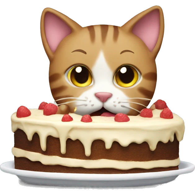 cat sucking cake emoji