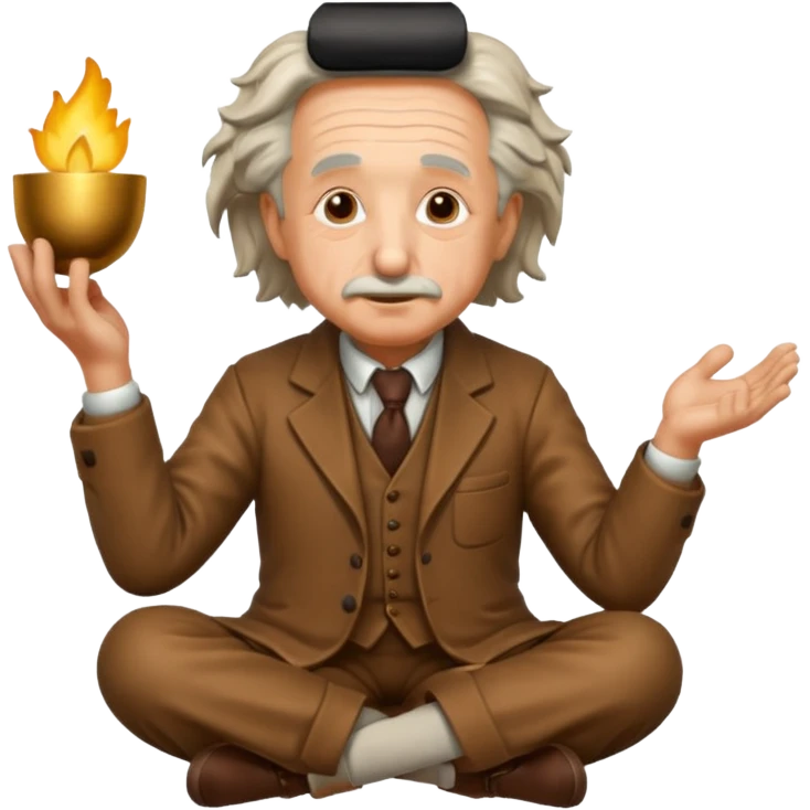 sitting philosopher-statue as albert einstein and blessing emoji